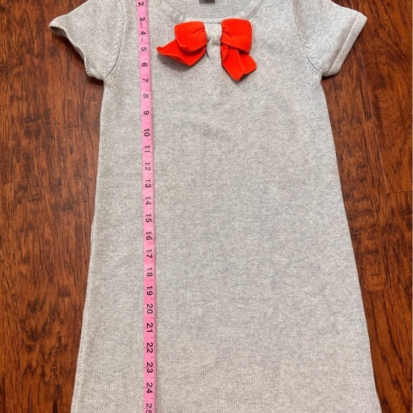 Gymboree Girls’ Size 10 Gray Sweater Dress with Bow, Short Sleeve Fall Dress - Picture 3 of 5
